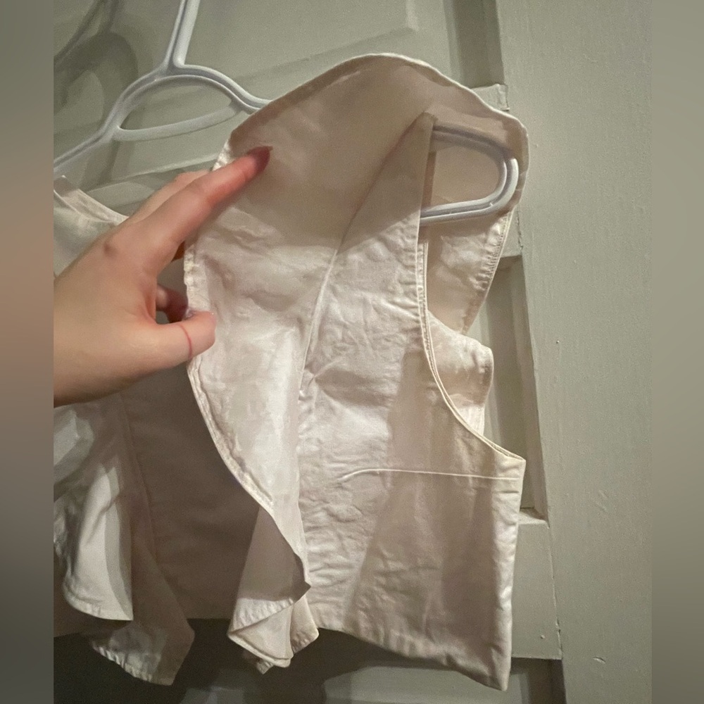 Handmade Cream Ruffle Tank - Picture 4 of 9